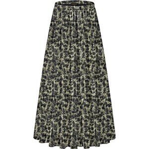 Women's Chiffon Elastic High Waist Maxi Skirts Green Black